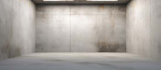 Ruined vintage room with a concrete floor and abstract background in a corner