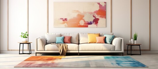 Contemporary multi hued rugs with textured design for living room floors