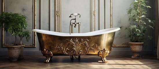 Elegant bathroom with a lavish tub