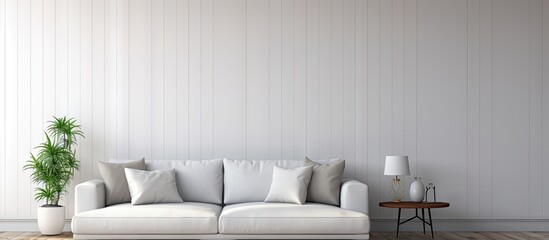 a mock living room wall on white background