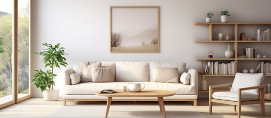 Scandinavian style modern living room interior