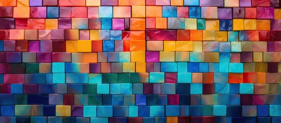 Vibrant tile design on mosaic backdrop