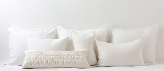Fototapeta na wymiar White background with decorative pillows