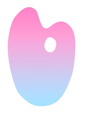 Isolated pink to blue gradient artist palette