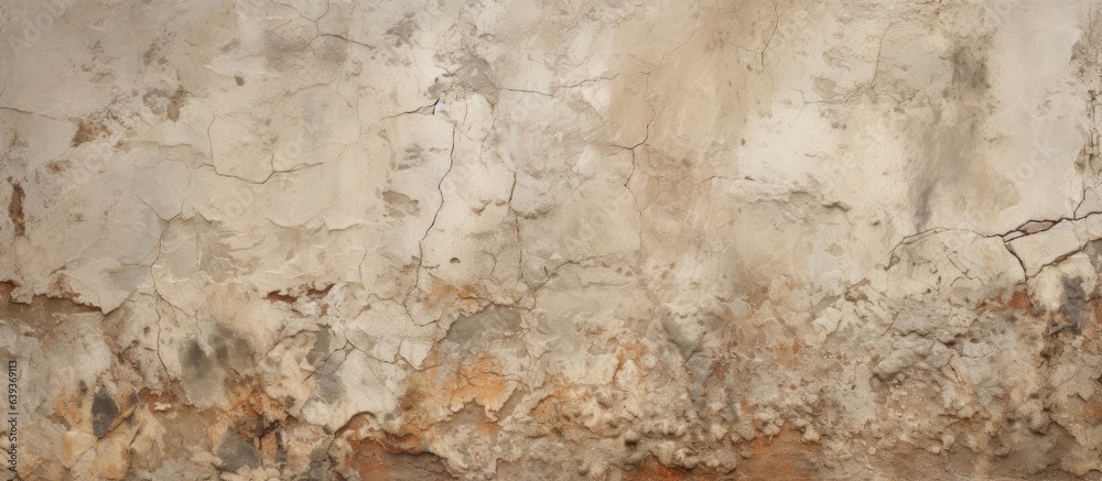 Poster background with stone grunge texture displaying an imperfect and aged wall cracked and with peeling 