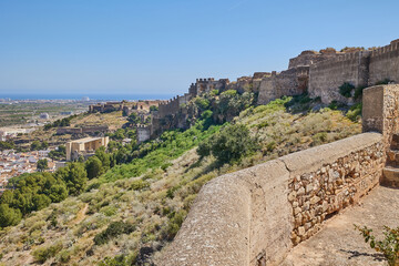 Ancient stone fortress of Sagunto Castle on the top of mountain