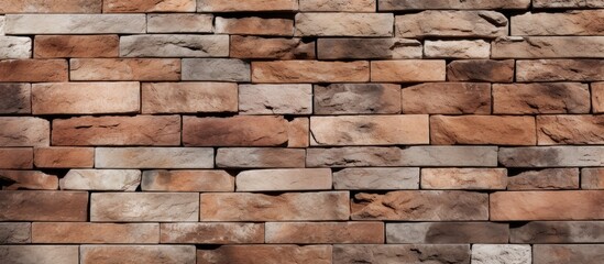 Granite stone walls with a seamless brick pattern texture as a background
