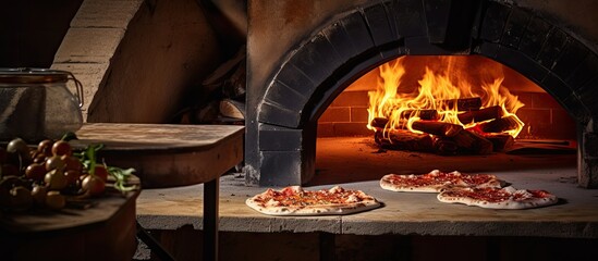 Modern ovens for cooking pizza using fire in the oven