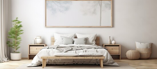 Fototapeta na wymiar Scandinavian style poster in bedroom