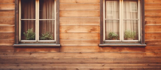 Obraz na płótnie Canvas Vintage wooden house with windows