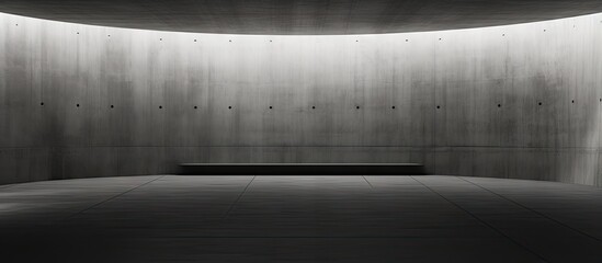 An abstract and smooth architectural interior rendering featuring a dark empty concrete background