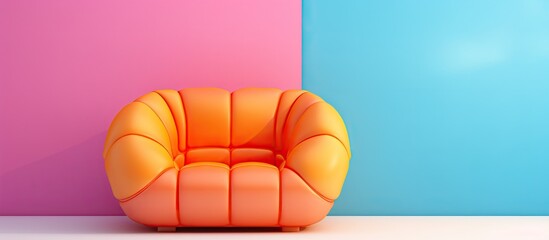 ing Colorful armchair against colored wall with light shining through Cute living room design Colorful tone Clipping path