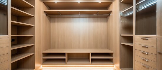 Vacant integrated wardrobe in an extravagant residence