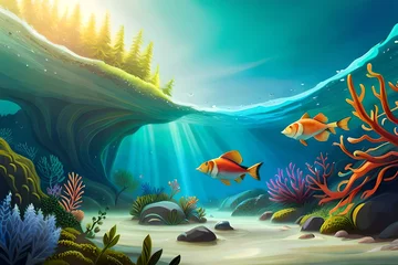 Foto op Canvas coral reef and fish © vejaa STUDIO