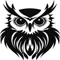 Halloween dark horror owl background logo design