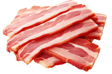 Obraz premium Slices of of raw pork bacon isolated on transparent