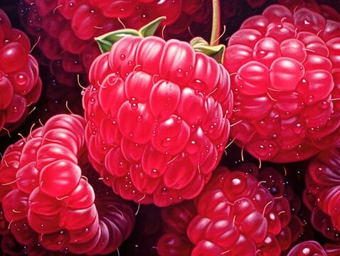 Beautifully rendered watercolor image of a raspberry