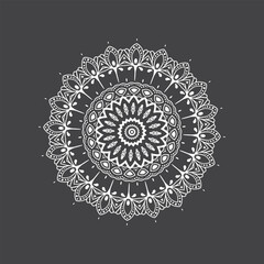 Luxury ornamental mandala design background, Luxury wedding invitation, Ornamental floral corner frame, black background with line mandala decoration, coloring