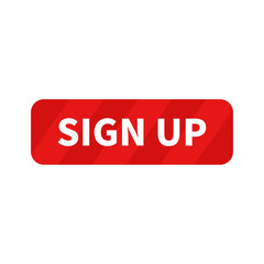 Sign Up Button In Red Rectangle Shape For Membership Subscription Promotion Business
