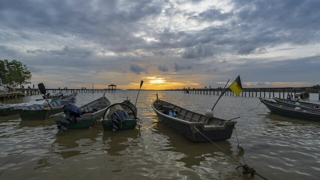 Time-lapse footage of sunsets along the shore of Pasir Panjang, Negeri Sembilan