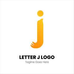 J Letter Logo Icon orange gradient Design template Element