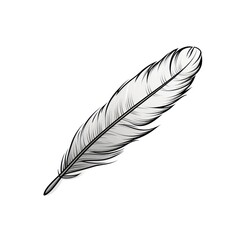 Minimalistic Drawing of a Simple Feather Pen AI Generated