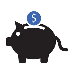 piggy bank with sign