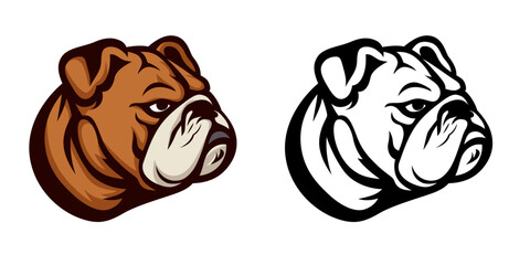 bulldog head side view logo template vector illustration, Bull dog, bully dog, American bull dog side view simple vector logo icon symbol stock vector image