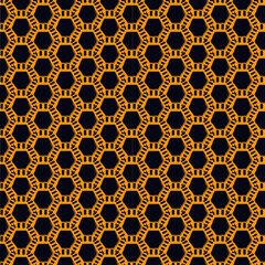 Paint brush hexagons. Hand drawn honeycombs background. Hexahedrons wallpaper. Hives motif. Geometric backdrop. Ethnic digital paper. Web designing. Textile print. Seamless pattern.