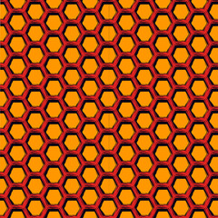 Paint brush hexagons. Hand drawn honeycombs background. Hexahedrons wallpaper. Hives motif. Geometric backdrop. Ethnic digital paper. Web designing. Textile print. Seamless pattern.