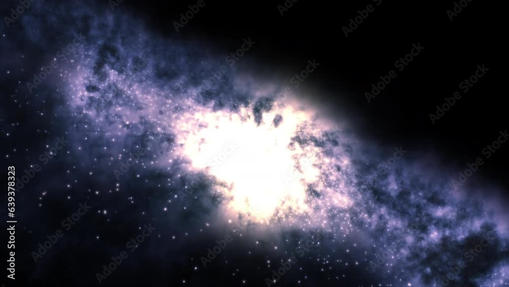 Wall mural bright galaxy consisting of nebulae and star clusters. the central part of the galaxy with a bright 