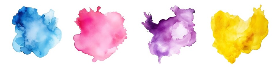 watercolor paint splashes on white background 