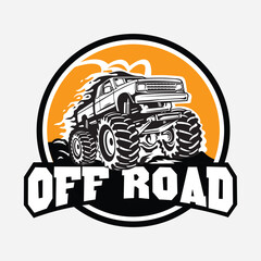 OFF-ROAD mud road monster truck rock t-shirt design © Shanto