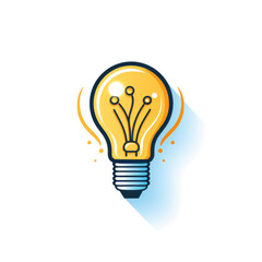 Light bulb icon vector. Flat Bulb, Creative ideas, solution symbol