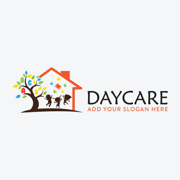 child daycare logo design vector