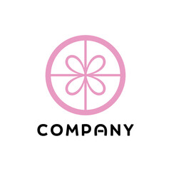 Gift logo design, celebration, pink logo
