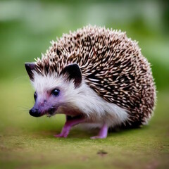 Fatty hedgehog on the grass