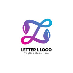 L Letter Logo Icon Pink and blue color gradient Design template Element vector art