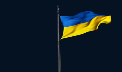 Ukrainian state flag - Yellow and blue national flag. a visual design work - istanbul, Turkey - August 30 (3D Rendering)