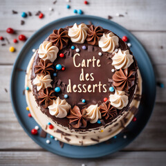 carte des desserts gateau chocolat