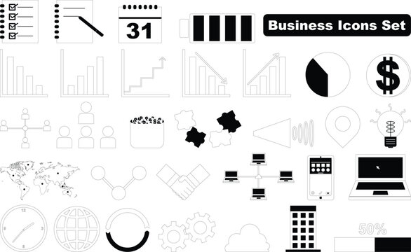 Business, finance, infographic icons set