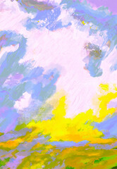 Fototapeta na wymiar Impressionistic Illuminated Sunrise or Sunset-Digital Painting, Illustration, Design, Art, Artwork, Background, Backdrop, border, Flier, Poster, Social Media Post, Ad, Publications, invitation, poster