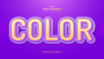 decorative colorful gradient pastel editable text effect vector design