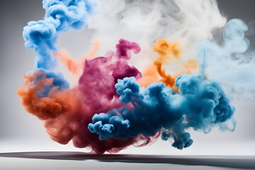 multicolor smoke with copyspace, Puffs of smoke