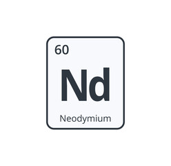 Neodymium Chemical Symbol. 
