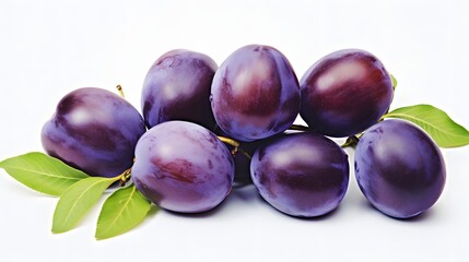 Obraz premium Plums on white background