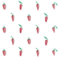 Cilli Seamless Pattern, gemüse, Frucht Gewürz Stoffdesign, wiederholen Fliese, Surface Muster,  watercolor