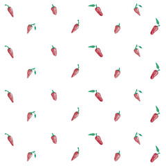 Cilli Seamless Pattern, gemüse, Frucht Gewürz Stoffdesign, wiederholen Fliese, Surface Muster,  watercolor