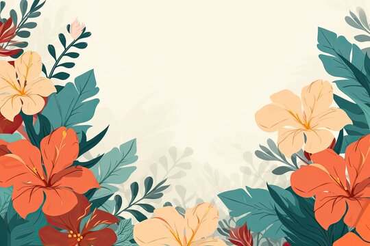 Beautiful flower frame background with soft color