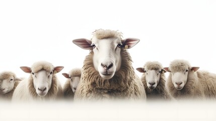 Fototapeta premium Sheep on white background
